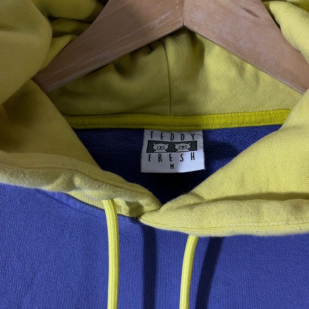 Teddy Fresh Color Block Hoodie‎ Pullover Sweatshirt Mens Size Medium - Picture 3 of 5